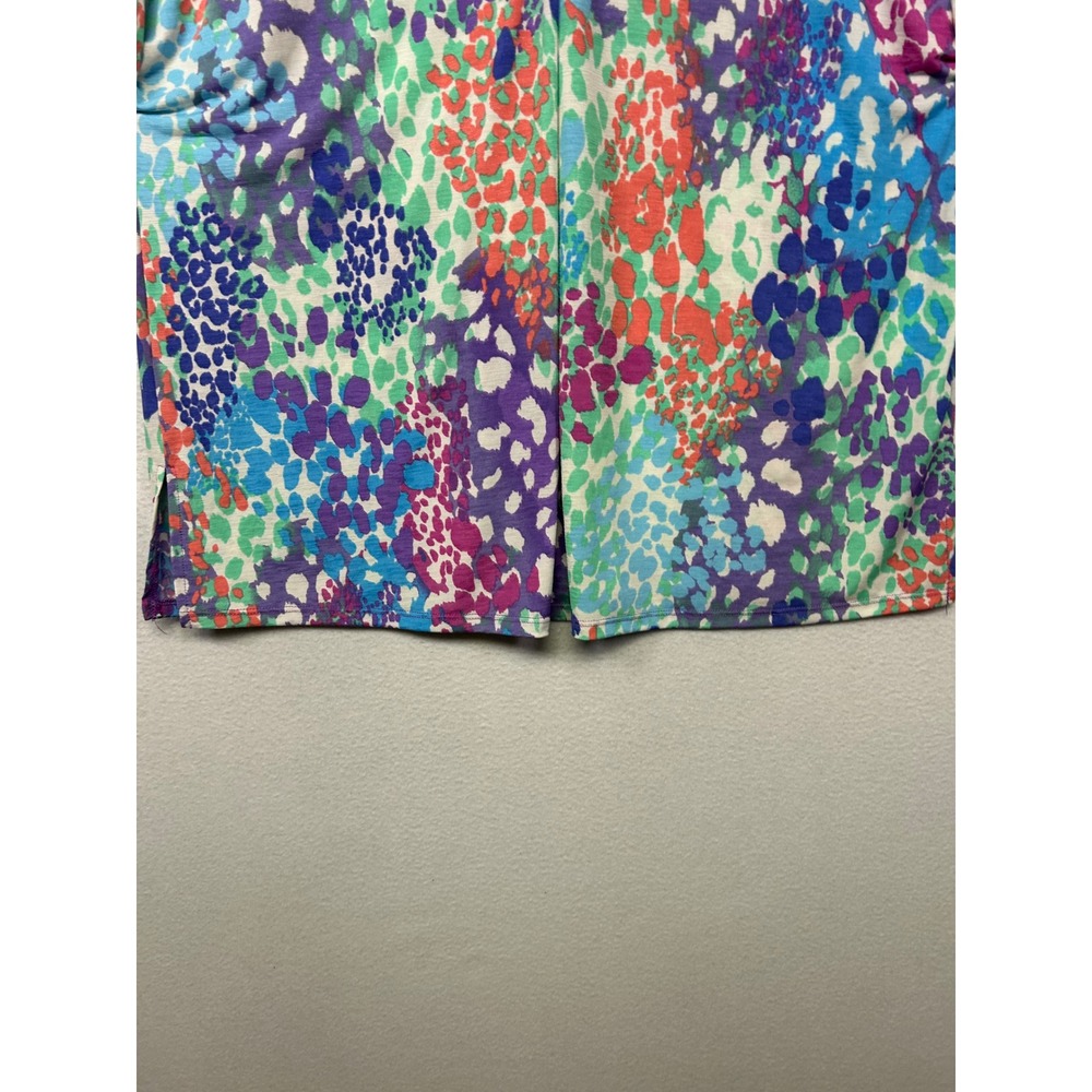 Boho Eclectic Dear Scarlett Womens XL Multi Abstract Animal Print V-Neck Blouse - Picture 8 of 9